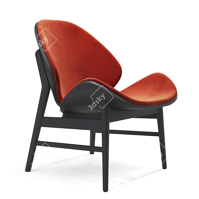 Modern Orange Lounge Chair | Vintage Design 3D model image 1