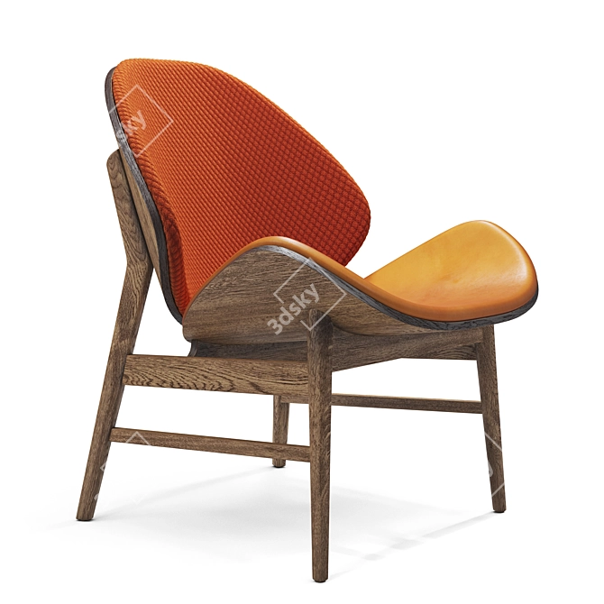 Modern Orange Lounge Chair | Vintage Design 3D model image 4