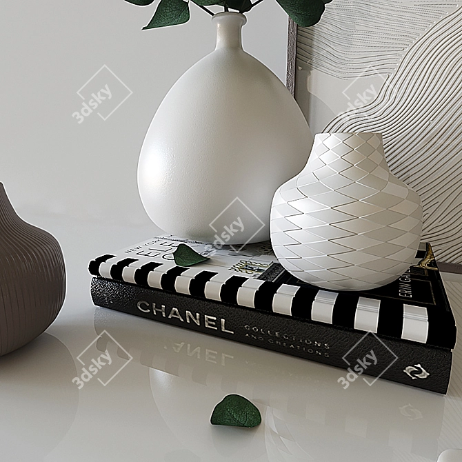 Elegant Eucalyptus Decor Set 3D model image 2