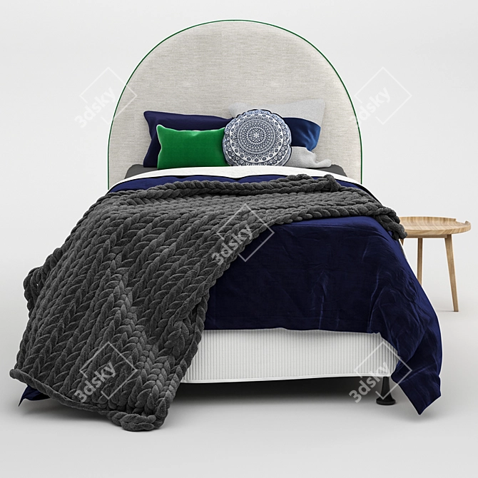 Crescent Boys Bed - Single | Stylish & Comfy 3D model image 2
