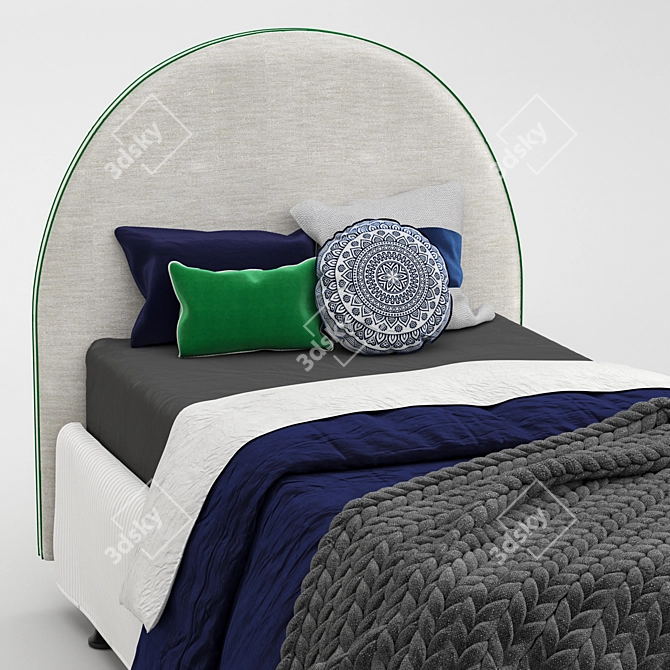 Crescent Boys Bed - Single | Stylish & Comfy 3D model image 5