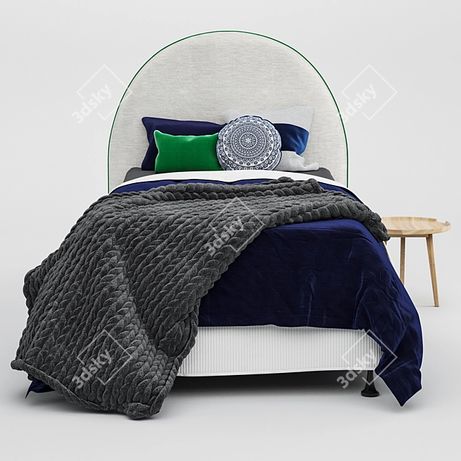 Crescent Boys Bed - Single | Stylish & Comfy 3D model image 8
