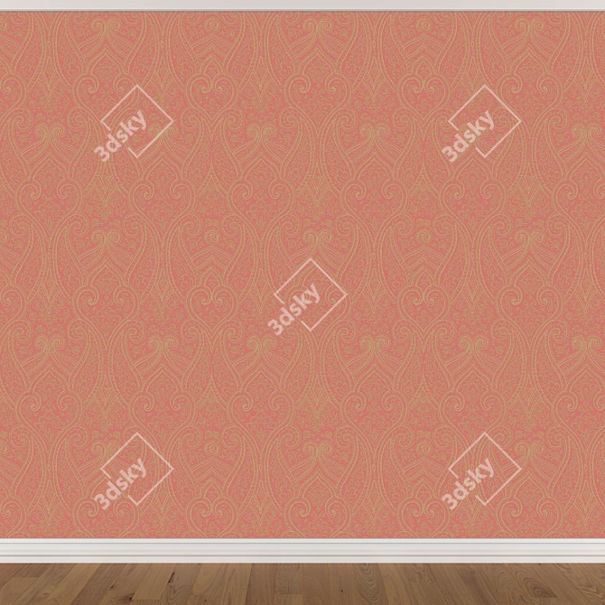 Seamless Wallpaper Set: 3 Colors with Textures 3D model image 4