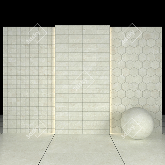 Imperial Cream Marble: Exquisite Texture & Versatile Sizes 3D model image 3