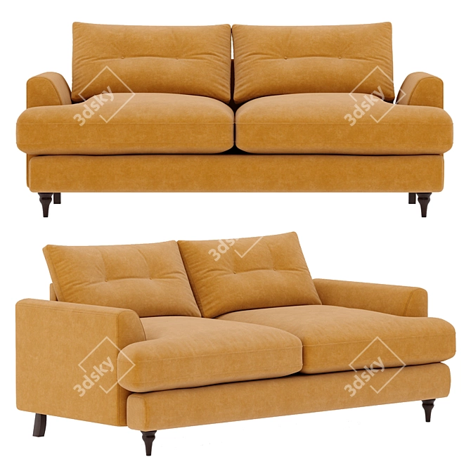 Elegant Joules Velvet Sofa 3D model image 5