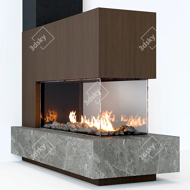 Modern Electric Fireplace 3D model image 3