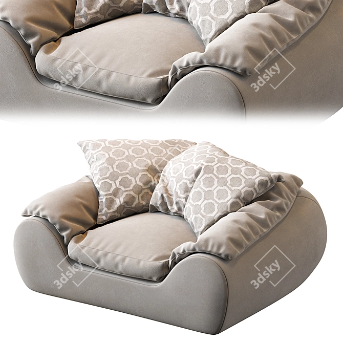 Elegant ILARIA Armchair: Stylish Comfort in Fabric 3D model image 2
