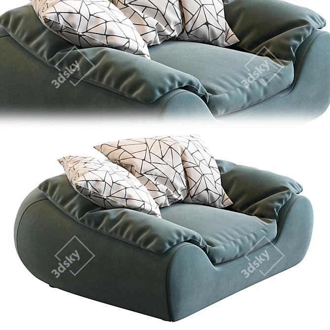 Elegant ILARIA Armchair: Stylish Comfort in Fabric 3D model image 3