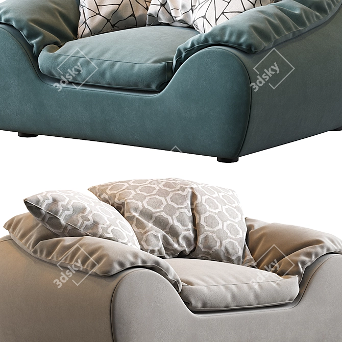 Elegant ILARIA Armchair: Stylish Comfort in Fabric 3D model image 4