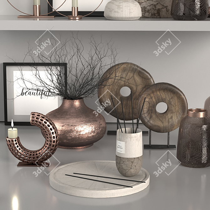 Vintage Home Decor Set 3D model image 3