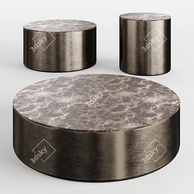 Elegant Stum Marble Coffee Table 3D model image 1