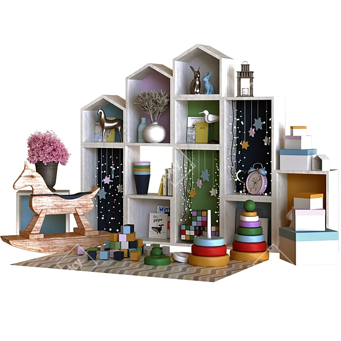 Whimsical Kids Decor Set 3D model image 2