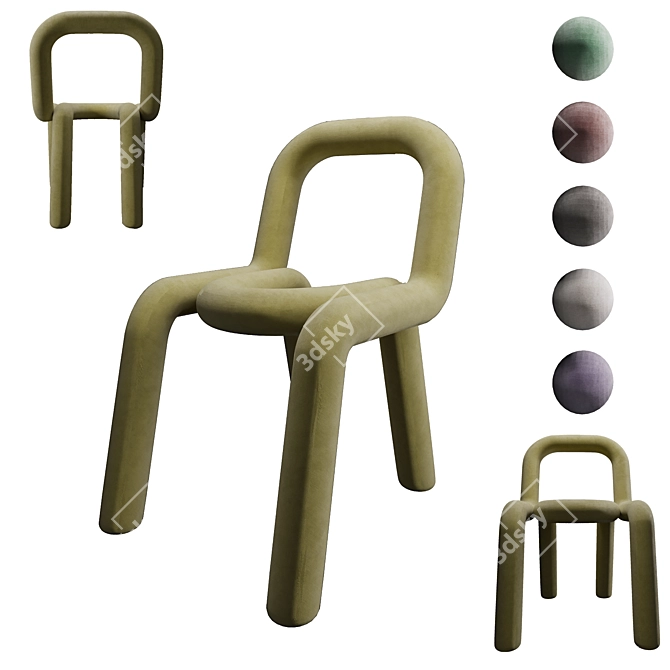 Mustache Bold Chair: Modern Elegance for Any Space 3D model image 1