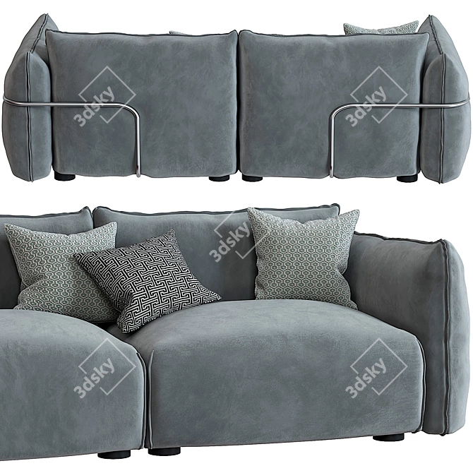 Elegant Dion 3 Seater Sofa 3D model image 11