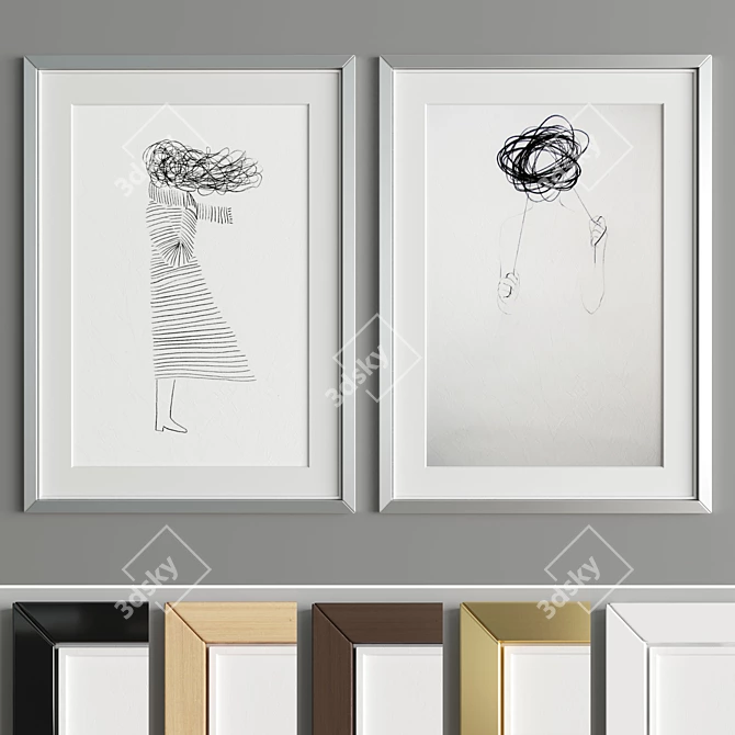 Elegant Art Frame: A14 3D model image 2