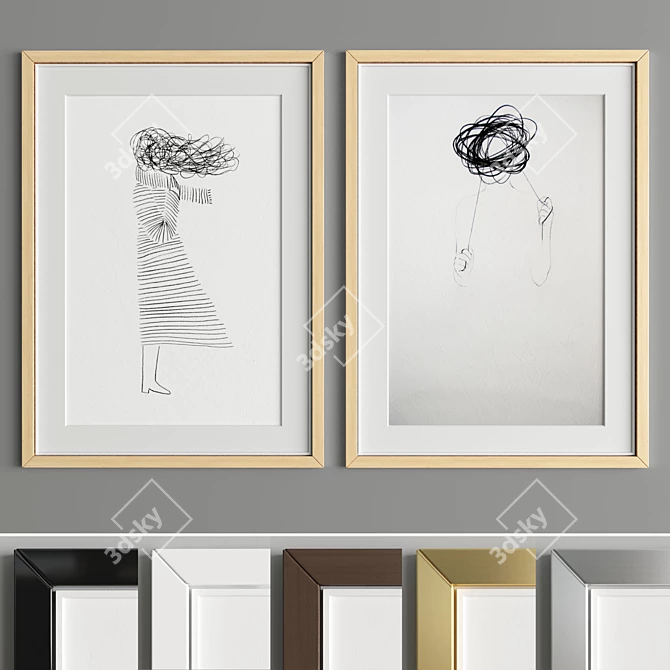 Elegant Art Frame: A14 3D model image 5