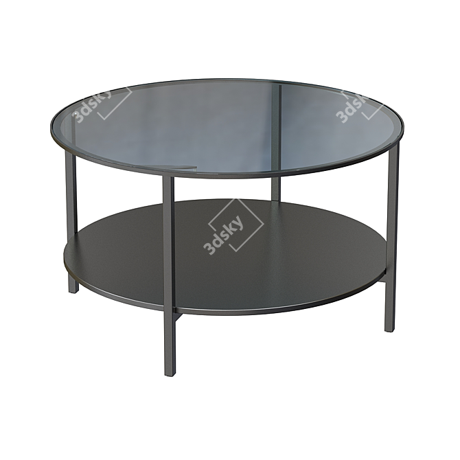 Nancy Glass-Top Metal Coffee Table 3D model image 4