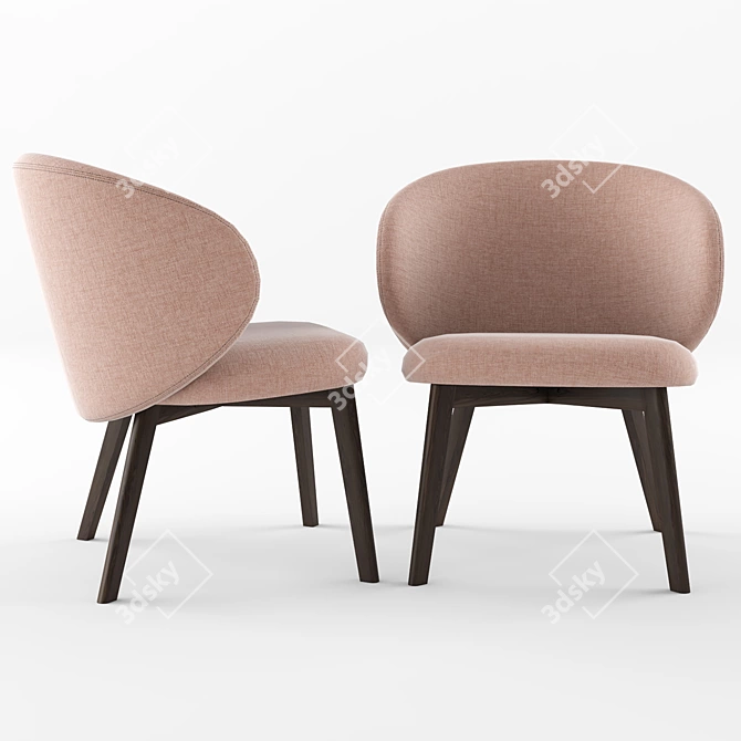 Stylish Connubia Tuka Armchair 3D model image 3