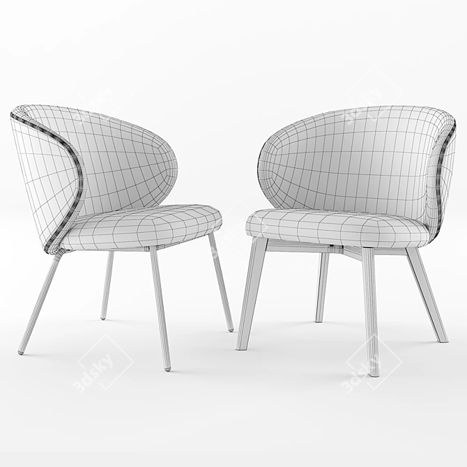 Stylish Connubia Tuka Armchair 3D model image 4