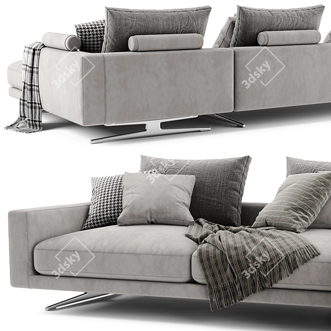 Elegant Flexform Campiello Chaise Longue Sofa 3D model image 3