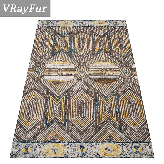 Luxury Textured Carpets Set 3D model image 2