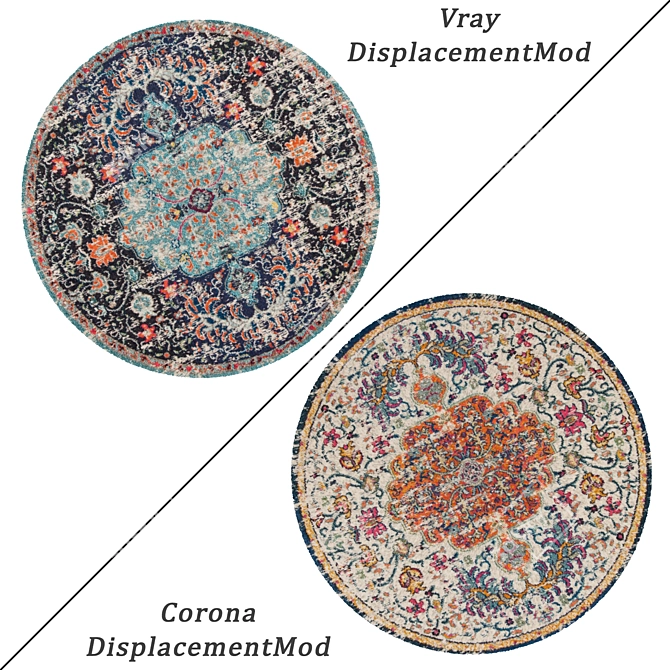 Round Carpets Set - Stylish and Versatile 3D model image 2