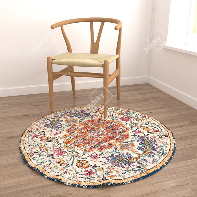 Round Carpets Set - Stylish and Versatile 3D model image 4