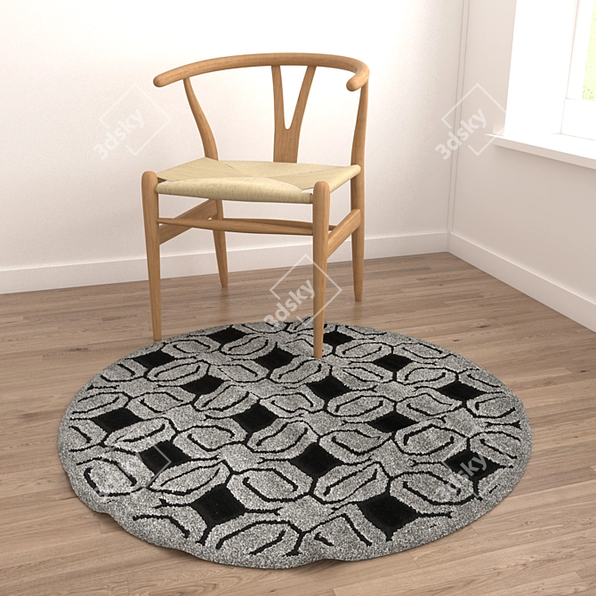 Versatile Set of 6 Round Carpets 3D model image 4