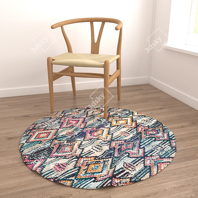 Round Carpet Set: Versatile Collection for Stunning Interiors 3D model image 4