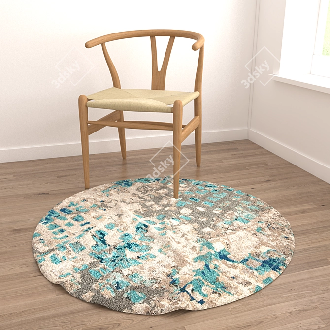 Round Carpets Set - 6-Piece Collection with Variations 3D model image 4