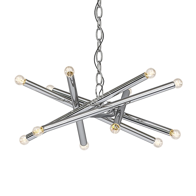 12-Light Sputnik Linear Chandelier 3D model image 1