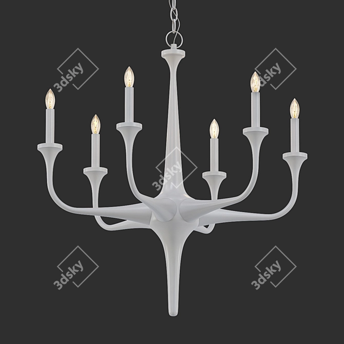 Elegant Albion 6-Light Chandelier 3D model image 1