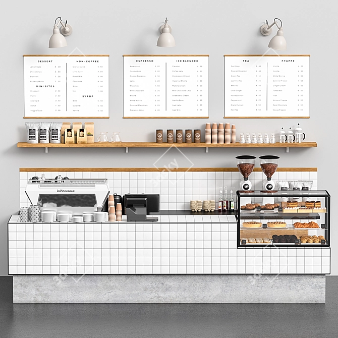 Title: PBR Coffeeshop Counter 3D model image 1