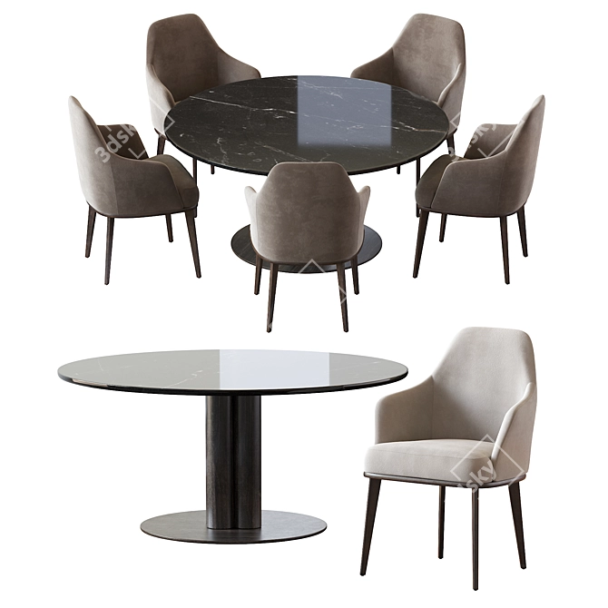 Elegant Liam & Goya Table 3D model image 2