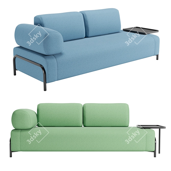 Modern Compo 3-Seater Sofa 3D model image 3