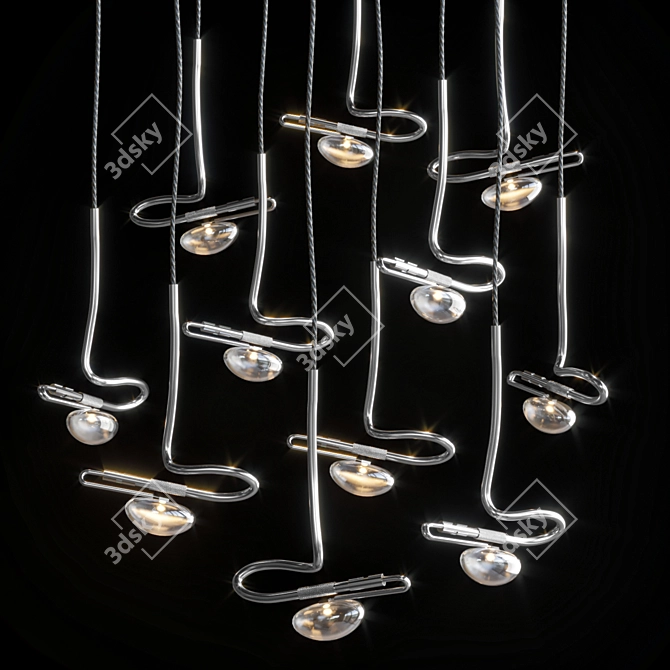 Elegant Jackie-O Pendant Light 3D model image 2