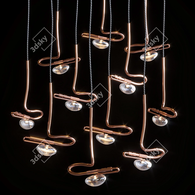 Elegant Jackie-O Pendant Light 3D model image 3