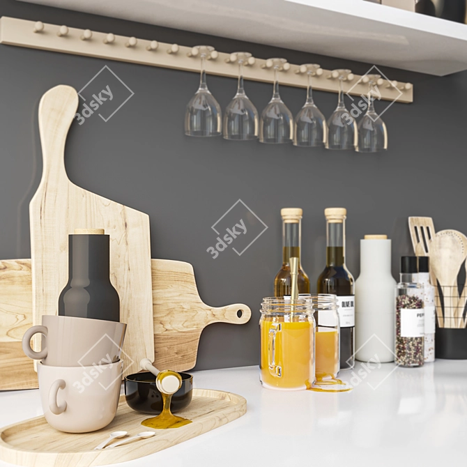 Kitchen Essentials Set: Enhance Your Interior Design 3D model image 4