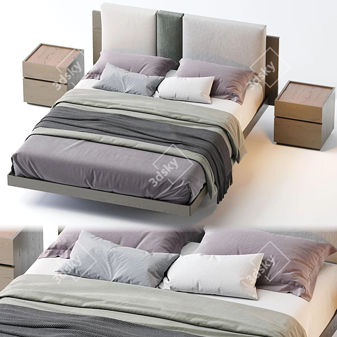 Elegant Nikki N03 Bed 3D model image 3