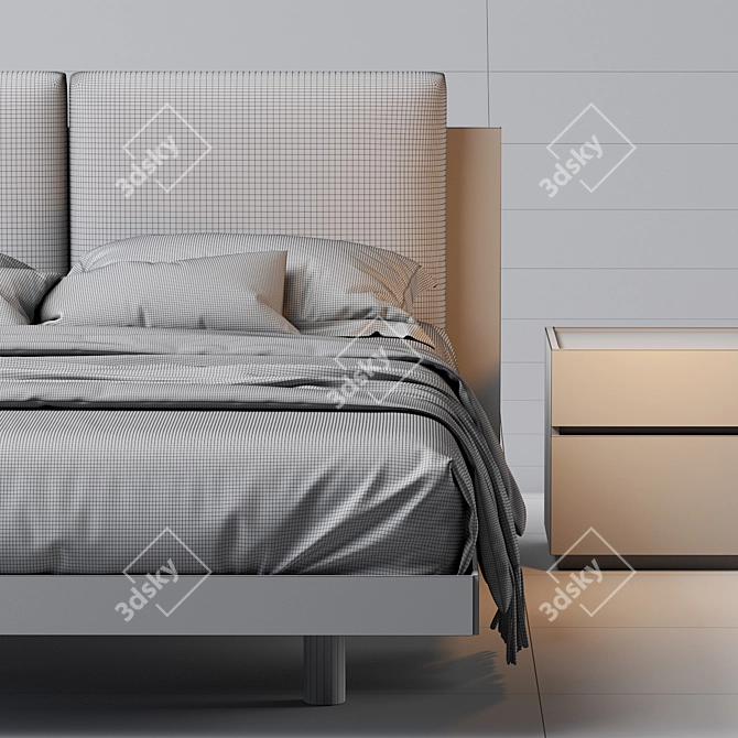 Elegant Nikki N03 Bed 3D model image 5