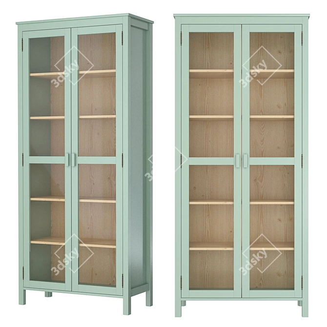 Solid Pine Alvina Wardrobe | 90x200x37 cm 3D model image 1