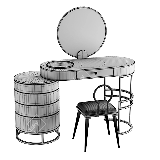 Swivel Cabinet Vanity Set 3D model image 9