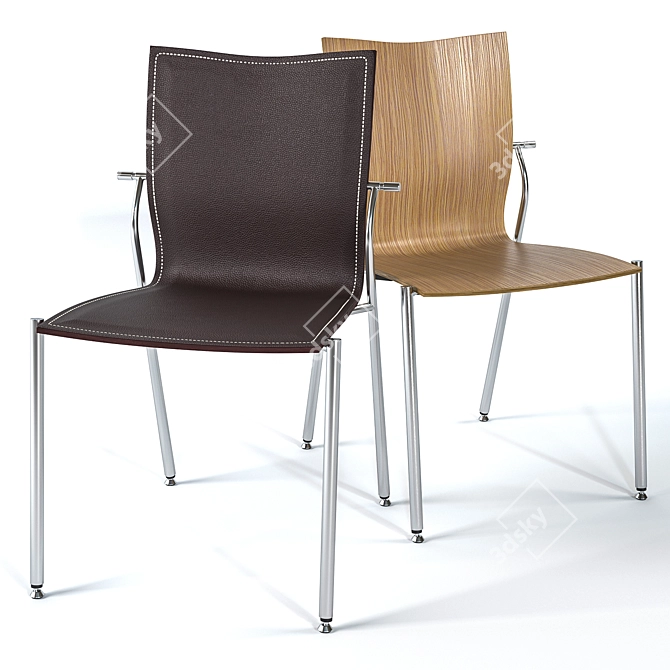 Icarus Collection: Versatile Chairs and Armchairs with Swivel or Fixed Legs 3D model image 2