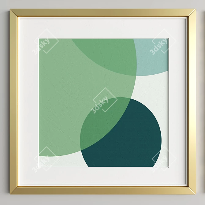 Modern Art Frame B01: 4 Frames, 5 Woods & 2 Metals 3D model image 4