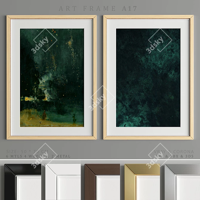 Contemporary Art Frame: A17 | 50x70cm 3D model image 1