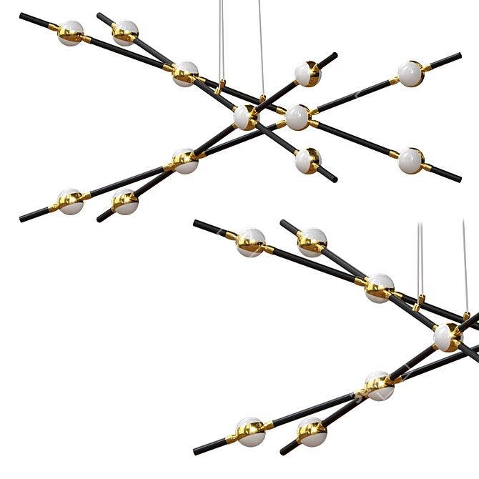 Bergamo Art-Deco Chandelier 3D model image 1