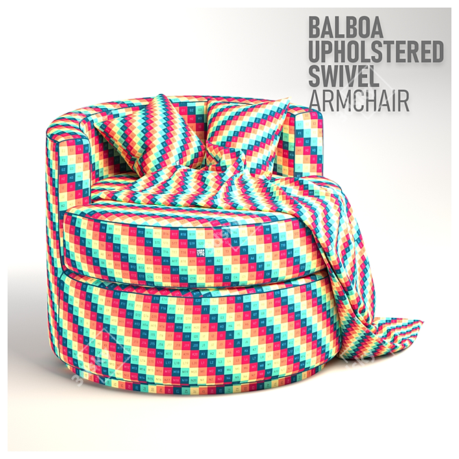 Balboa Swivel Armchair: Stylish and Comfortable 3D model image 4