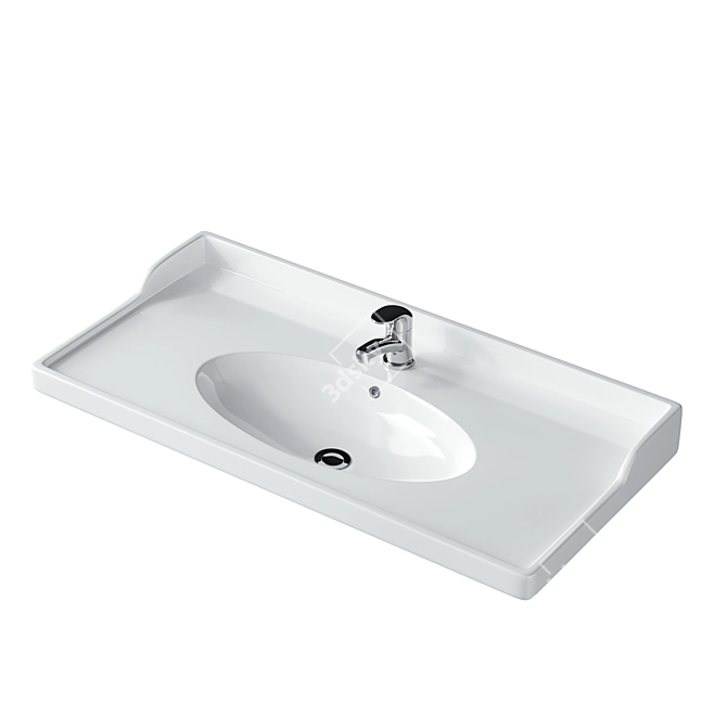 Modern Rattviken Washbasin & Olskar Faucet Ensemble 3D model image 2