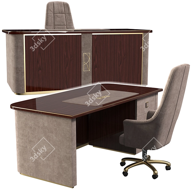 Elegant Richmond Office Desk 3D model image 1
