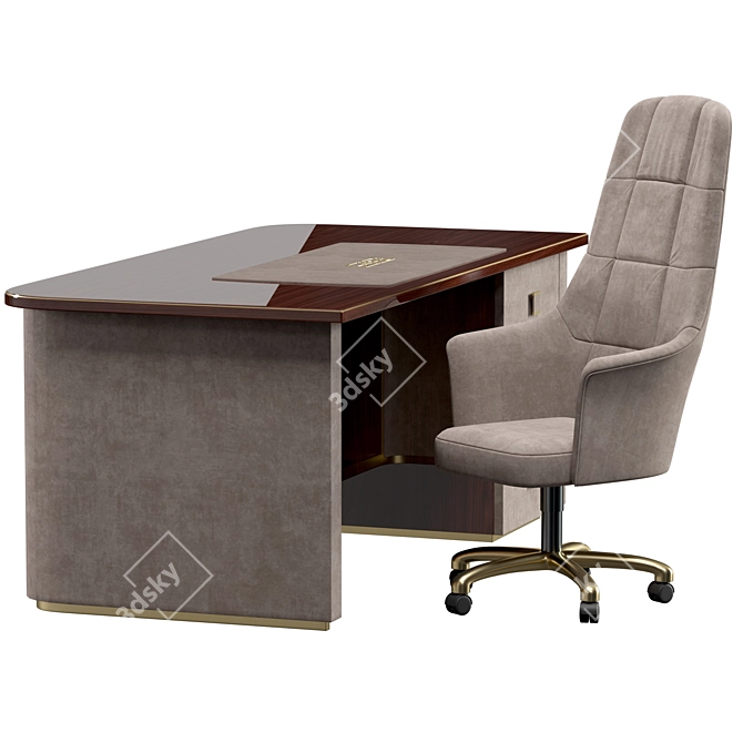 Elegant Richmond Office Desk 3D model image 3